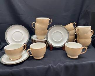 Denby Luxor Stoneware 12 Sets of Cappuccino Cups And Saucers