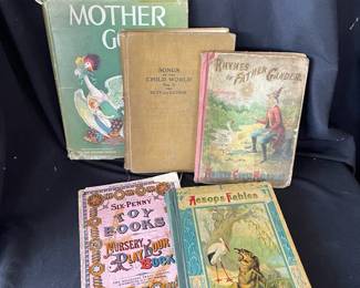 Vintage Childrens Story  Music Books Featuring Mother Goose