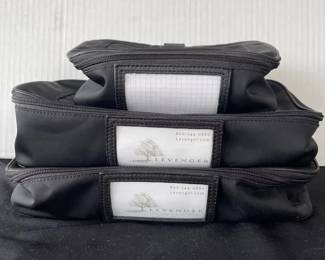 3Levenger Zippered Black Nylon Toiletry Bags