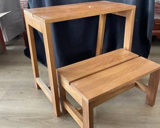 Crate  Barrel Wooden 2Step Stool Made In Indonesia