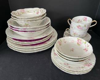 3 Sets Of Haviland Limoges Porcelain Dinnerware 8 Pieces