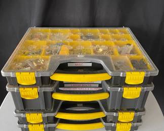 4Piece Small Parts Organizer Set With Locking Latches