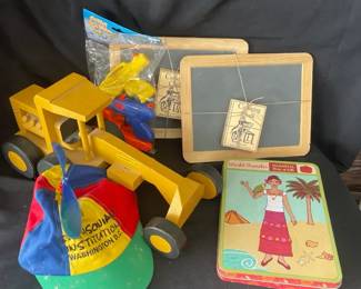Assortment Of Vintage Toys Chalkboards  Smithsonian Propeller Hat