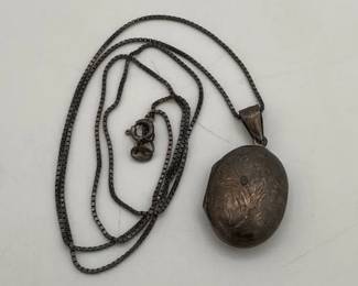 Vintage Silver Locket and Chain