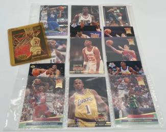 Sheet Of Basketball Trading Cards with Single Scottie Pippen Card