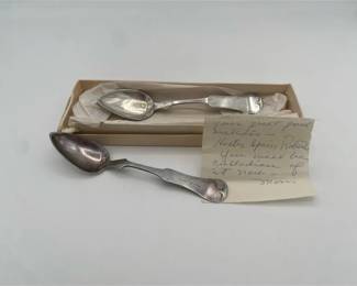 Antique Silver Plated Engraved Spoons