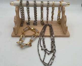 Metal Chain Bracelets with Two Chain Necklaces