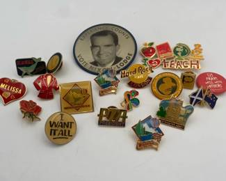 Collection of Vintage Buttons and Pins