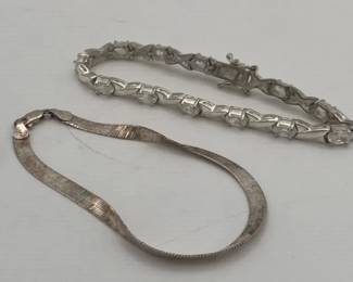 Larafo Silver Made In Italy Bracelet with Glass Gem Silver Bracelet