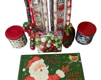 Festive Christmas Holiday Gift Wrapping Decor