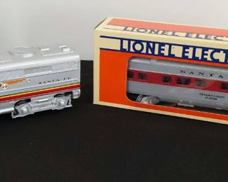 Electric Train Santa Fe Engine 2128 And Tehachapi Observation Car Bundle