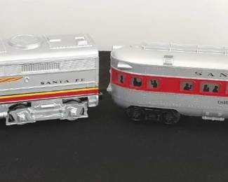 Electric Train Santa Fe Engine 2126 And Observation Car Bundle