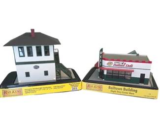 MTH RailKing O Gauge Railtown Building Lot NY Central Switch Tower Corner Store
