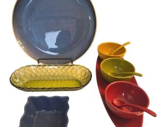 Retro MidCentury Modern Entertaining Party Serving Lot 10 Pieces Total