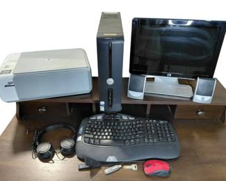 Dell Vostro 200 Computer, HP C4240 Printer, HP 17 Monitor, Keyboard, Speaker System Bundle