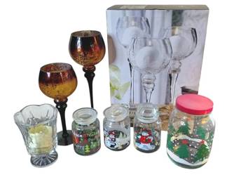 Holiday Decorative Glass Items Bundle