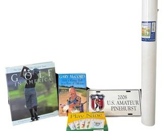 Golf Memorabilia Books, Play Nine Game, 2008 U.S. Amateur Plate Official Lee Wybranski Poster