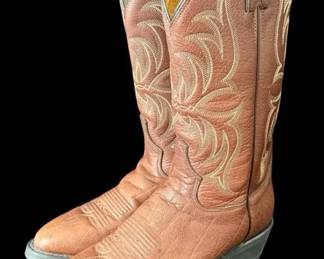Tony Lama Leather Cowboy Boots Size 7D