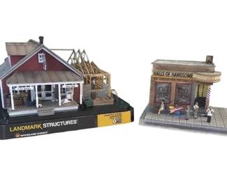 O Gauge Model Train Buildings Lot Woodland Scenics Country Store Menards Barbershop