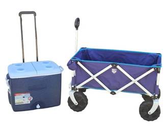 Rubbermaid Wheeled Cooler Quest Folding Utility Wagon