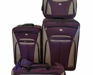 Purple American Tourists Suitcase Travel Set