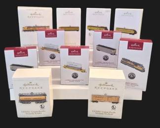 Lot of 10 Hallmark Keepsake Lionel Union Pacific Train Ornaments