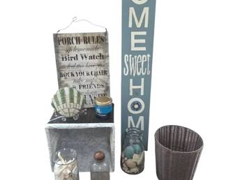 10Piece Rustic Coastal Nautical Entryway Decor Lot