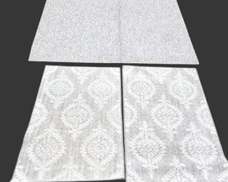 3Piece Modern Grey Ivory Floor Rug Set