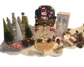 Assorted Rustic Farmhouse Christmas Tabletop Decor Lot