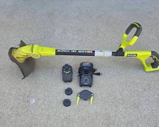 Ryobi ONE 18V Cordless String Trimmer Kit with Battery, Charger, Spools