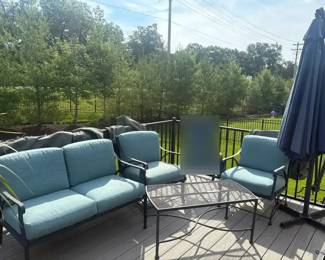 Patio Furniture and Offset Umbrella