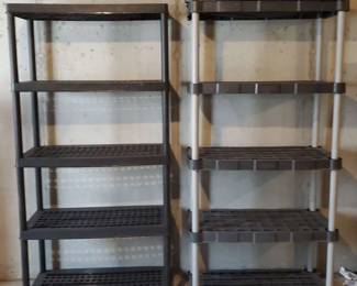 2 Plastic Utility Shelving, One Wspare Shelf  Poles