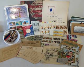 Stamps, Post Cards, and Matches