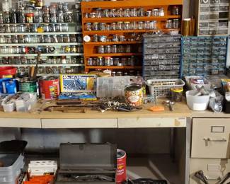 Handyman Mystery Lot Nuts, Screws, Hand Tools Etc