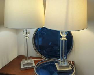 Pair of Lamps and Trays