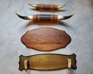 Bull Horns, Deer Feet, Trophy Plaques