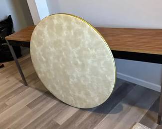 Particle Board  Metal Table, Round Metal Folding Table