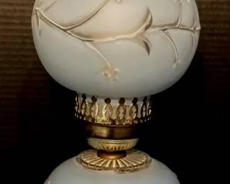 Antique Frosted Double Globe Hurricane Lamp