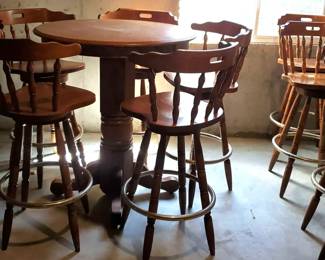 Maple Bar Height Table 10 Matching Chairs