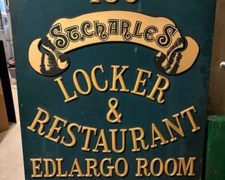 St. Charles Locker  Restaurant Hanging Sign