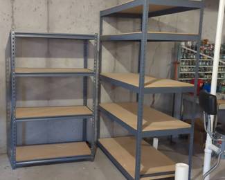 Two Metal And Plywood Shelves