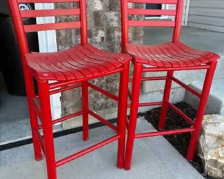 Pair of Red Barstools