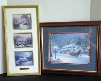 Thomas Kinkade And W.S. Dawson Snowy Prints