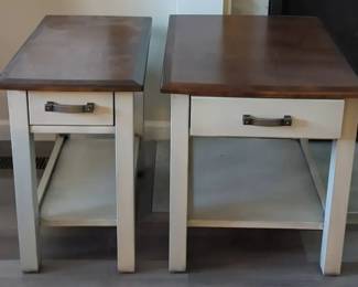 Two Tone Wood Side Tables