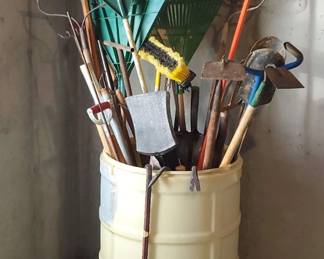 Bucket of Yard Tools