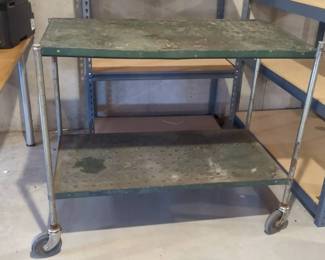 Green Steel Rolling Cart