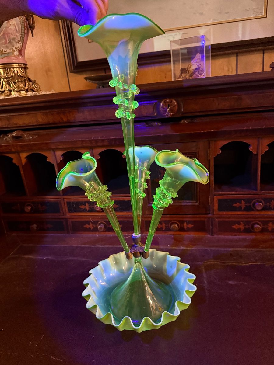 Uranium glass vase