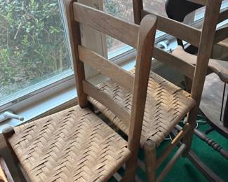 Cane-bottom chairs