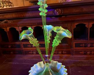 Uranium glass vase