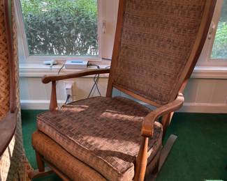 Upholstered high-back rocker